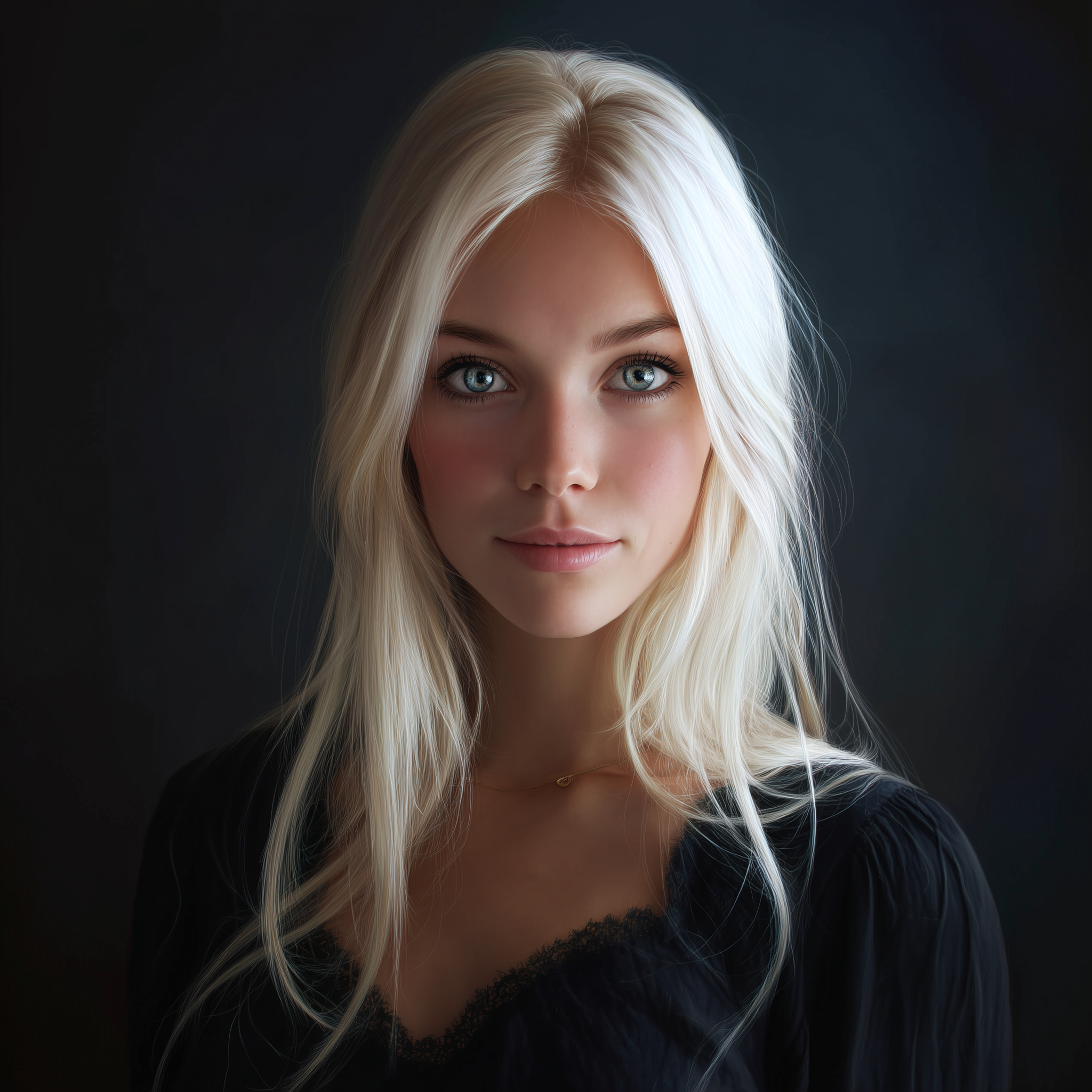 Platinum Blonde Layered Hairstyle with Waves